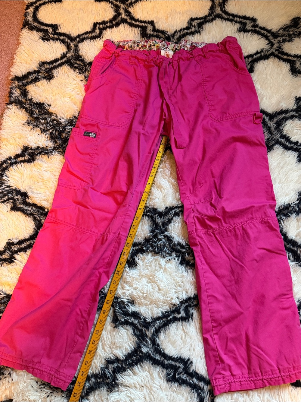 koi Hot Pink Cargo Scrub Pants